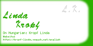 linda kropf business card